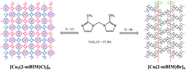 Graphical abstract: In situ reduction from CuX2 (X = Br, Cl) to Cu(I) halide clusters based on ligand bis(2-methylimidazo-1-yl)methane
