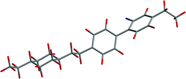 Graphical abstract: The conformation and orientational order of a 1,2-disubstituted ethane nematogenic molecule (I22) in liquid crystalline and isotropic phases studied by NMR spectroscopy