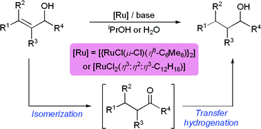 Graphical abstract: Ruthenium-catalyzed redox isomerization/transfer hydrogenation in organic and aqueous media: A one-pot tandem process for the reduction of allylic alcohols