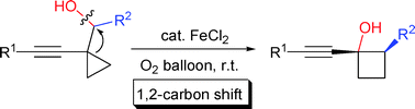 Graphical abstract: Fe-catalyzed highly selective ring expansion of alkynylcyclopropyl alkanols to cyclobutanols