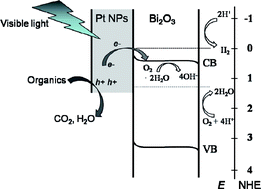 Graphical abstract: Platinum-nanoparticle-loaded bismuth oxide: an efficient plasmonic photocatalyst active under visible light