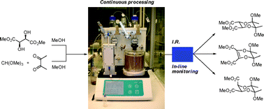 Graphical abstract: Synthesis of acetal protected building blocks using flow chemistry with flow I.R. analysis: preparation of butane-2,3-diacetal tartrates