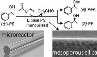 Graphical abstract: Microreactor with mesoporous silica support layer for lipase catalyzed enantioselective transesterification