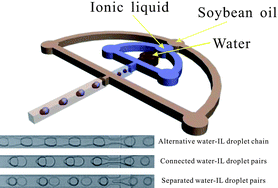 Graphical abstract: Generation of water–ionic liquid droplet pairs in soybean oil on microfluidic chip