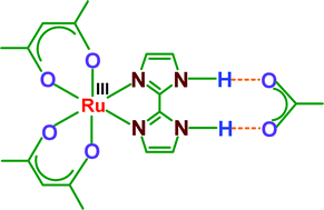 Graphical abstract: Paramagnetic ruthenium-biimidazole derivatives [(acac)2RuIII(LHn)]m, n/m = 2/+, 1/0, 0/−. Synthesis, structures, solution properties and anion receptor features in solution state