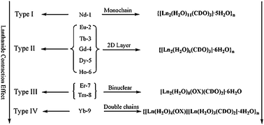 Graphical abstract: Systematic investigation of the lanthanide coordination polymers with γ-pyrone-2,6-dicarboxylic acid