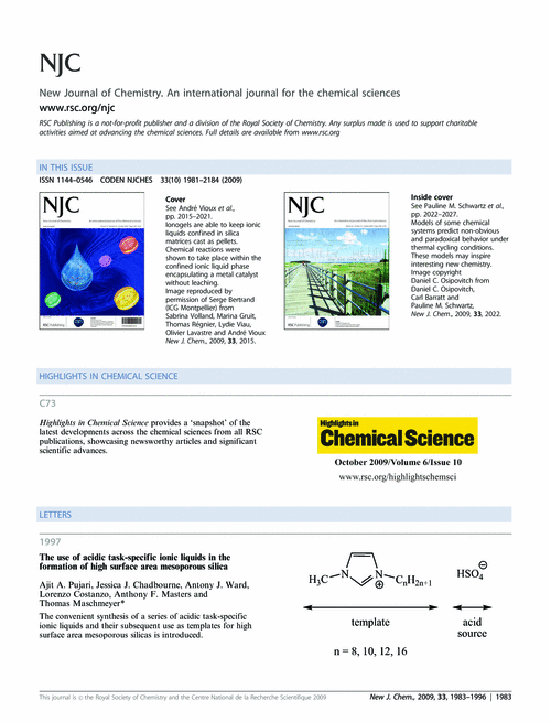 Contents and Highlights in Chemical Science