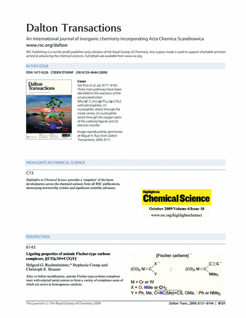 Contents And Highlights In Chemical Science Dalton Transactions Rsc Publishing