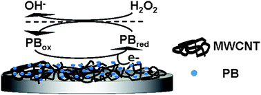 Graphical abstract: One-step electrochemical deposition of Prussian Blue–multiwalled carbon nanotube nanocomposite thin-film: preparation, characterization and evaluation for H2O2 sensing