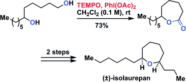 Graphical abstract: Highly efficient synthesis of medium-sized lactones via oxidative lactonization: concise total synthesis of isolaurepan