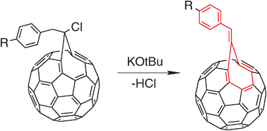 Graphical abstract: Two new types of π-conjugation between a fullerene sphere and an addend