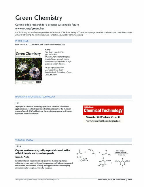 Contents and Highlights in Chemical Technology