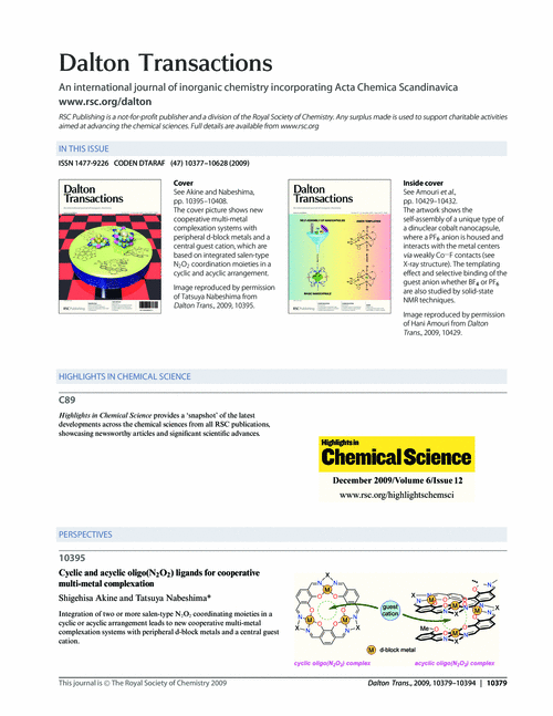 Contents and Highlights in Chemical Science