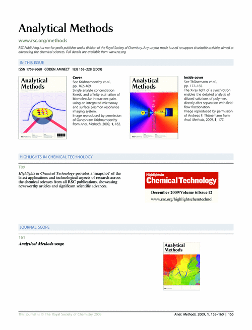 Contents and Highlights in Chemical Technology
