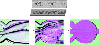 Graphical abstract: A microfluidic mixer with self-excited ‘turbulent’ fluid motion for wide viscosity ratio applications