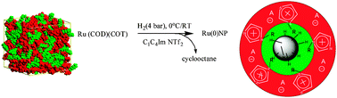 Graphical abstract: A novel stabilisation model for ruthenium nanoparticles in imidazolium ionic liquids: in situ spectroscopic and labelling evidence