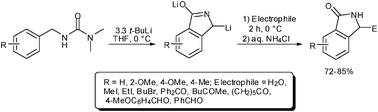 Graphical abstract: One-pot synthesis of substituted isoindolin-1-ones via lithiation and substitution of N′-benzyl-N,N-dimethylureas