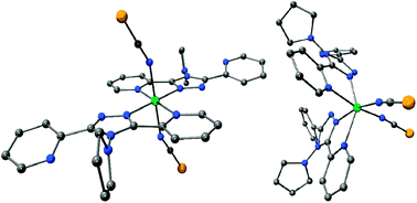 Graphical abstract: Spin crossover in co-crystallised 2 ∶ 1 cis ∶ trans [FeII(pldpt)2(NCS)2] occurs only in ⅓ of the iron centres