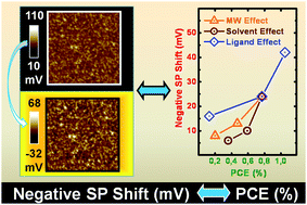 Graphical abstract: Correlation between nanoscale surface potential and power conversion efficiency of P3HT/TiO2 nanorod bulk heterojunction photovoltaic devices