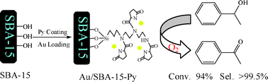 Graphical abstract: Pyrrolidone-modified SBA-15 supported Au nanoparticles with superior catalytic properties in aerobic oxidation of alcohols