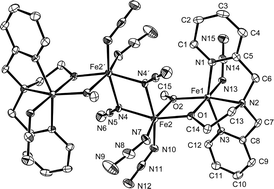 Graphical abstract: A zigzag tetranuclear iron(iii) complex, [Fe4(bpaeO)2(CH3O)2(N3)8] coexisting both ferromagnetic and antiferromagnetic couplings (bpaeOH = N,N-bis(2-pyridylmethyl)-2-aminoethanol)