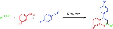 Graphical abstract: Microwave-assisted multicomponent domino cyclization–aromatization: an efficient approach for the synthesis of substituted quinolines