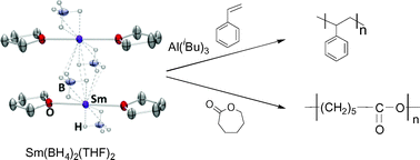 Graphical abstract: Synthesis of samarium(ii) borohydrides and their behaviour as initiators in styrene and ε-caprolactone polymerisation