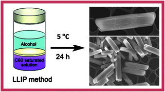 Graphical abstract: Selective precipitation of tubular-like short fullerene (C60) whiskers at liquid–liquid interface