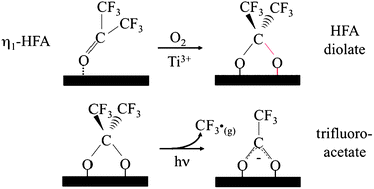 Graphical abstract: Thermal chemistry and photochemistry of hexafluoroacetone on rutile TiO2(110)