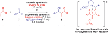 Graphical abstract: Brucine N-oxide-catalyzed Morita–Baylis–Hillman reaction of vinyl ketones: a mechanistic implication of dual catalyst system with proline