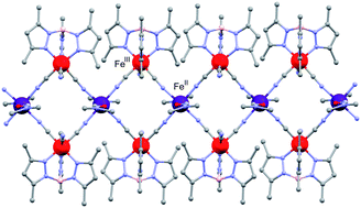 Graphical abstract: Single chain magnet of a cyanide bridged FeII/FeIII complex