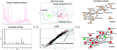 Graphical abstract: Urinary metabolic profiling of colorectal carcinoma based on online affinity solid phase extraction-high performance liquid chromatography and ultra performance liquid chromatography-mass spectrometry