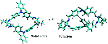 Graphical abstract: Triphenylamine-based rhombimine macrocycles with solution interconvertable conformation