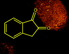 Graphical abstract: Detection of latent fingermarks on thermal printer paper by dry contact with 1,2-indanedione