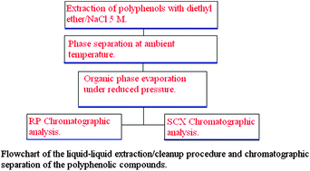 Graphical abstract: Chromatographic separations and liquid phase extraction/concentration of some polyphenolic compounds: a comparison between reverse phase and cation-exchange chromatography