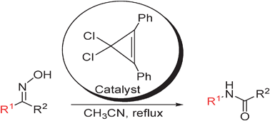 Graphical abstract: Cyclopropenium ion catalysed Beckmann rearrangement