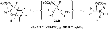 Graphical abstract: Competing ring cleavage of transient O-protonated oxaphosphirane complexes: 1,3-oxaphospholane and η2-Wittig ylide complex formation