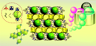 Graphical abstract: Construction of a trigonal bipyramidal cage-based metal–organic framework with hydrophilic pore surface via flexible tetrapodal ligands