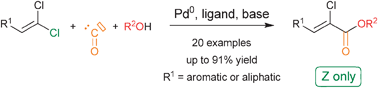 Graphical abstract: Pd0-Catalyzed carbonylation of 1,1-dichloro-1-alkenes, a new selective access to Z-α-chloroacrylates