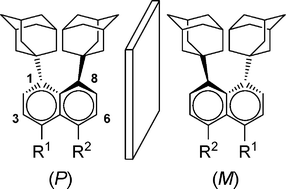 Graphical abstract: Synthesis of 1,8-di(1-adamantyl)naphthalenes as single enantiomers stable at ambient temperatures