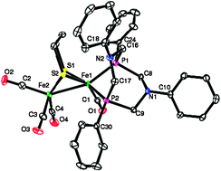 Graphical abstract: Diiron species containing a cyclic PPh2NPh2 diphosphine related to the [FeFe]H2ases active site