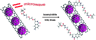Graphical abstract: Microwave assisted covalent functionalization of C60@SWCNT peapods