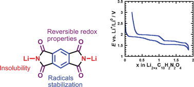 Graphical abstract: Evaluation of polyketones with N-cyclic structure as electrode material for electrochemical energy storage: case of pyromellitic diimide dilithium salt