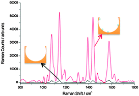 Graphical abstract: SERS from molecules bridging the gap of particle-in-cavity structures