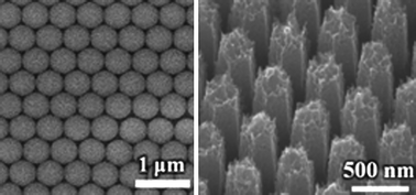 Graphical abstract: Synthesis of anti-reflective and hydrophobic Si nanorod arrays by colloidal lithography and reactive ion etching