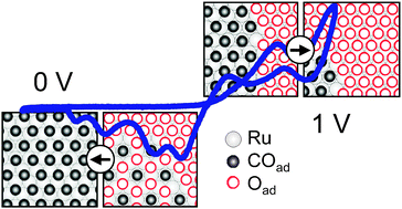 Graphical abstract: Electrochemistry at Ru(0001) in a flowing CO-saturated electrolyte—reactive and inert adlayer phases