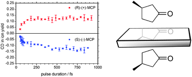 Graphical abstract: Circular dichroism in ion yields employing femtosecond laser ionization—the role of laser pulse duration