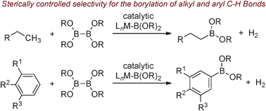 Graphical abstract: Regioselectivity of the borylation of alkanes and arenes