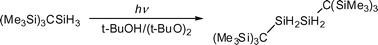 Graphical abstract: The gas-phase structure and some reactions of the bulky primary silane (Me3Si)3CSiH3 and the solid-state structure of the bulky dialkyl disilane [(Me3Si)3CSiH2]2