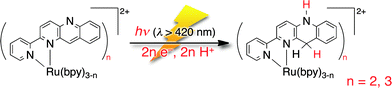 Graphical abstract: Photoinduced four- and six-electron reduction of mononuclear ruthenium complexes having NAD+ analogous ligands